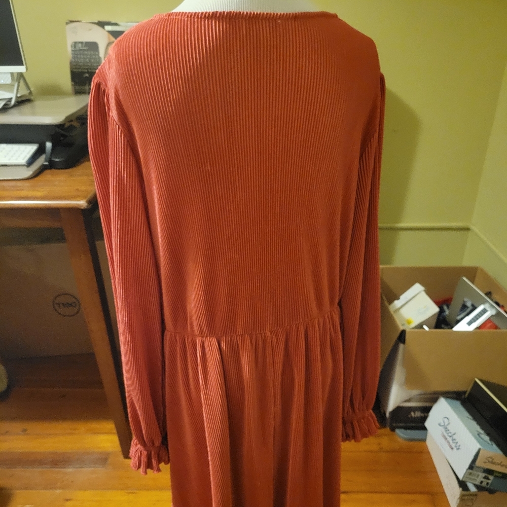 Red shiny dress